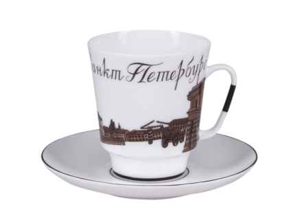 Чашка с блюдцем кофейная 165 мл.,  форма Майская, рисунок До свидания Петербург 5 арт.81.15810.00.5, 