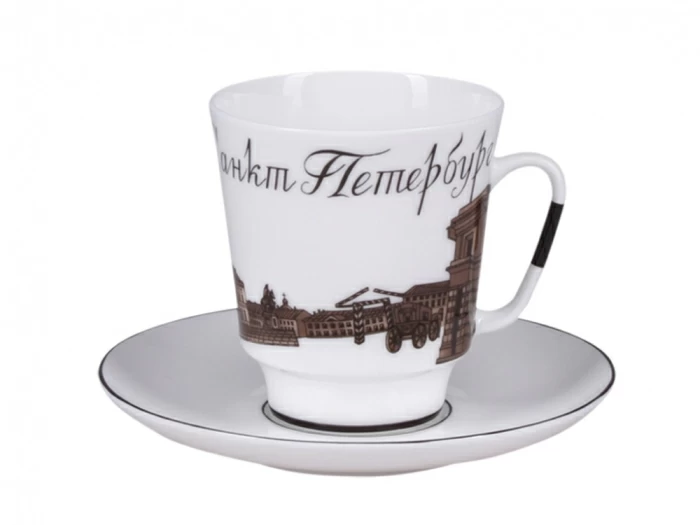 Чашка с блюдцем кофейная 165 мл.,  форма Майская, рисунок До свидания Петербург 5 арт.81.15810.00.5, 