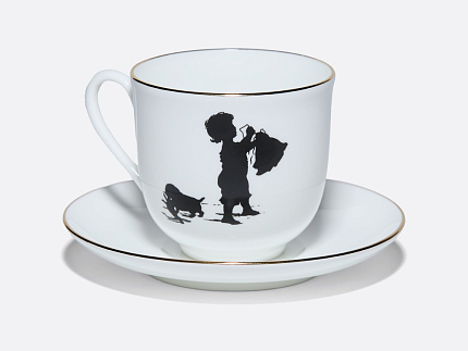 Чашка с блюдцем кофейная 180 мл.,  форма Ландыш, рисунок Хлопоты арт. 81.15709.00.1