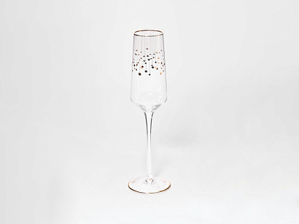 Набор из 2-х бокалов для шампанского 230 мл в подарочной упаковке, рисунок Азур золотой, арт 14.11448.07