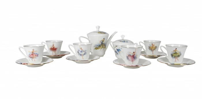 Сервиз чайный форма Сад рисунок Феи, 6 персон 14 предметов арт. 81.25021.00.1, 
