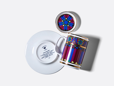 Бокал с блюдцем и крышкой 390 мл в подарочной упаковке, форма Топ, рисунок Готический 7, арт. 81.34168.00.1