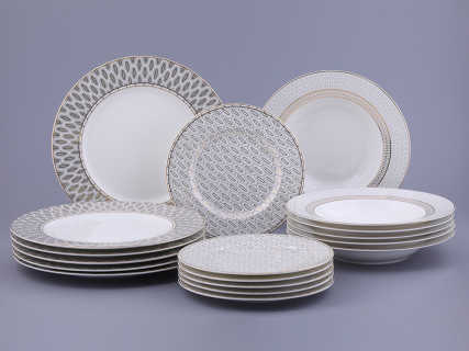 Сервиз столовый на 6 персон 18 предметов форма Премиум рисунок Саламандра Грей, арт. 81.31632.00.1, 