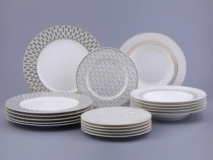 Сервиз столовый на 6 персон 18 предметов форма Премиум рисунок Саламандра Грей, арт. 81.31632.00.1, 