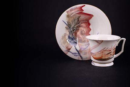 Чашка с блюдцем чайная, форма Юлия, рисунок Татьянин день арт. 41.00179.00.1