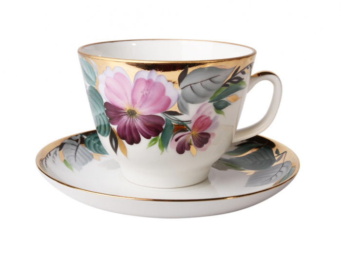Чашка с блюдцем чайная 375 мл форма Подарочная рисунок Вера арт. 81.10955.00.1, 