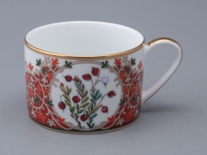 Чашка с блюдцем 250 мл в подарочной упаковке форма Соло рисунок Клюква заповедная, арт. 81.34280.00.1, 