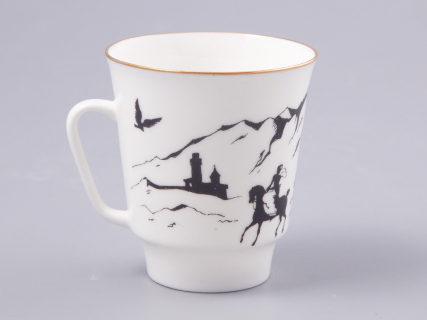 Чашка с блюдцем 165 мл форма Майская рисунок Русские писатели Лермонтов, арт. 81.31746.00.1, 