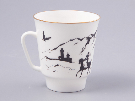 Чашка с блюдцем 165 мл форма Майская рисунок Русские писатели Лермонтов, арт. 81.31746.00.1