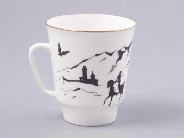 Чашка с блюдцем 165 мл форма Майская рисунок Русские писатели Лермонтов, арт. 81.31746.00.1, 