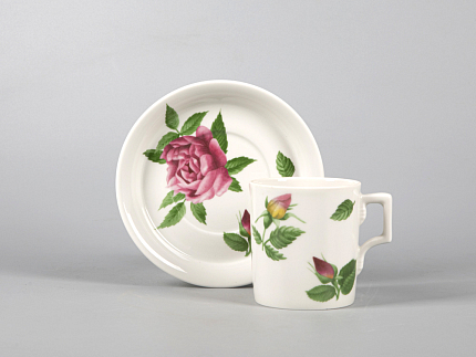 Чашка с блюдцем чайная форма Гербовая рисунок Розариум арт. 81.30483.00.1