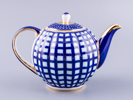 Чайник заварочный Тюльпан Кобальтовая клетка 600 мл арт. 80.03048.00.1