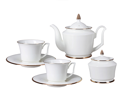 Сервиз чайный форма Юлия рисунок Золотая лента, 6 персон 14 предметов арт. 81.23999.00.1