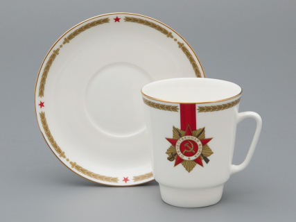 Чашка с блюдцем кофейная 165  мл., форма Майская 2, рисунок 80 лет Победы, арт 81.33973.00.1, 