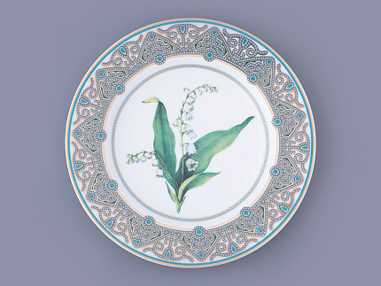 Тарелка декоративная в подарочной упаковке 270 мм, форма Европейская, рисунок Ландыш майский, арт. 81.32668.00.1