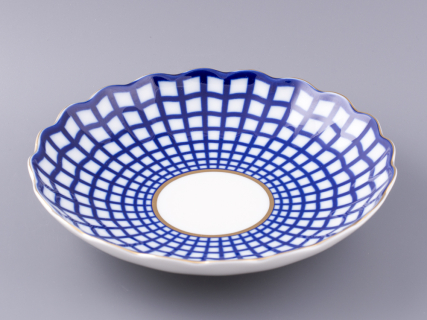 Сухарница, 215  мм, форма Тюльпан, рисунок Кобальтовая клетка арт. 80.03707.00.1, 