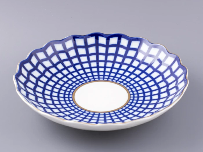 Сухарница, 215  мм, форма Тюльпан, рисунок Кобальтовая клетка арт. 80.03707.00.1, 