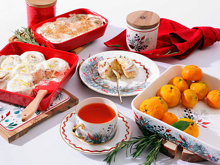 Набор для запекания с деревянной крышкой ( 2 предм.квадратные ) форма Стандартная рисунок Календа арт. 42.00043.00.1