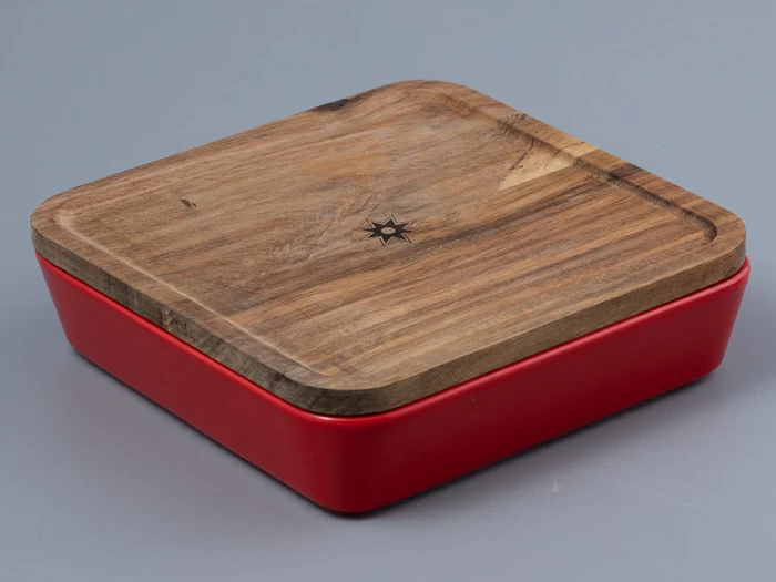 Набор для запекания с деревянной крышкой ( 2 предм.квадратные ) форма Стандартная рисунок Календа арт. 42.00043.00.1, 