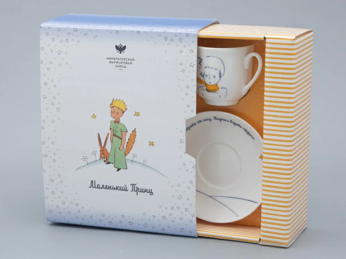 Подарочный набор Чашка с блюдцем, форма Ландыш рисунок Портрет Маленького Принца арт. 81.27752.00.1, 