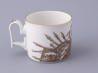 Чашка с блюдцем в подарочной упаковке, форма Охотничий, рисунок Триумф Штандарт Победы, арт. 81.32468.00.1