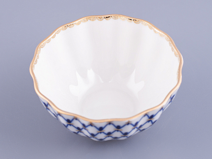 Салатник 385 мл, форма Тюльпан, рисунок Кобальтовая сетка, арт 80.44496.00.1