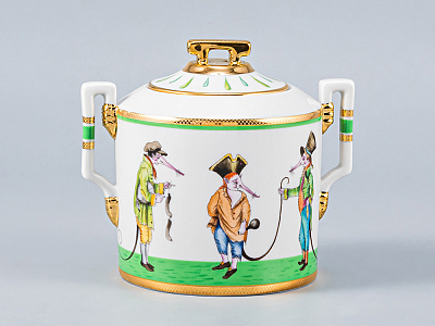 Сервиз чайный форма Гербовая рисунок Крысята-воришки, 2 персоны 7 предметов, арт. 81.16587.00.1