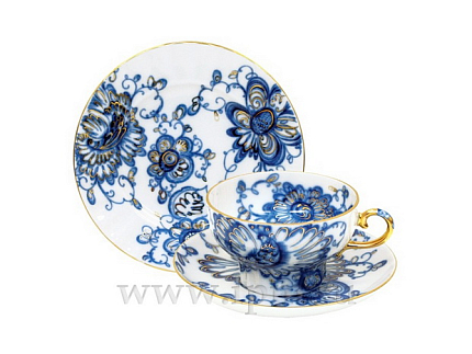 Трехпредметный комплект чайный Шатровая Поющий сад 230 мл арт. 81.13448.00.1