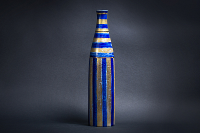 Ваза форма Бутыль, рисунок Бутыль в полоску арт 60.08973.00.1