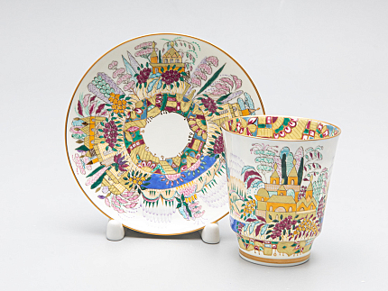 Чашка с блюдцем кофейная 165 мл.,  форма Майская,  рисунок Весна арт. 81.10505.00.1