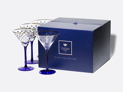 Набор (4 бокала для мартини) 150 мл Кобальтовая сетка арт. 14.11002.07