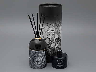 Аромадиффузор в подарочной упаковке, форма Тор, рисунок Тотем Лев, Аромат Северное сияние, арт 81.33435.00.1