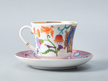 Чашка с блюдцем чайная 220 мл форма Банкетная рисунок Чудоград. Конфеты-бараночки арт. 81.29157.00.1