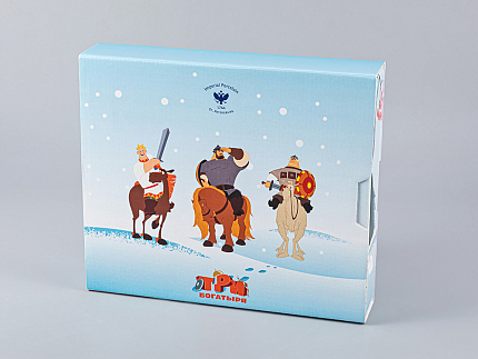 Подарочный набор декоративный 200 мм форма Эллипс рисунок Три богатыря Зима арт. 81.25186.00.1