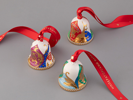 Подарочный набор Колокольчик форма Петелька рисунок Рождественские узоры 3 штуки, арт. 81.32619.00.1