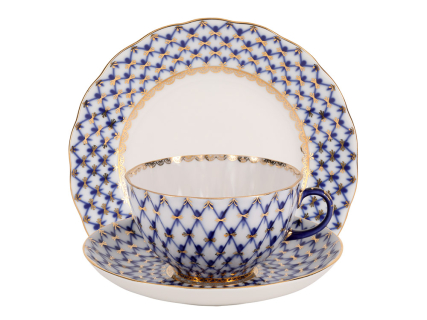 Сервиз чайный форма Тюльпан рисунок Кобальтовая сетка, 6 персон 20 предметов, арт. 81.11141.03.1, 