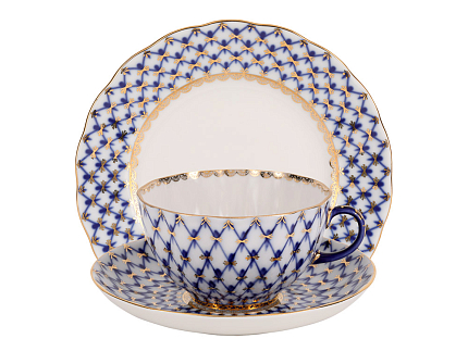 Сервиз чайный форма Тюльпан рисунок Кобальтовая сетка, 6 персон 20 предметов, арт. 81.11141.03.1
