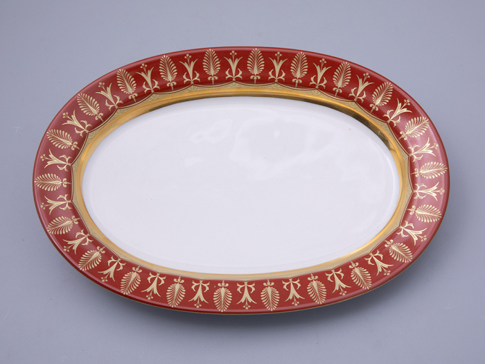 Блюдо овальное 280 мм, форма Молодежная, рисунок Гурьевский сервиз, арт 80.43367.00.1, 