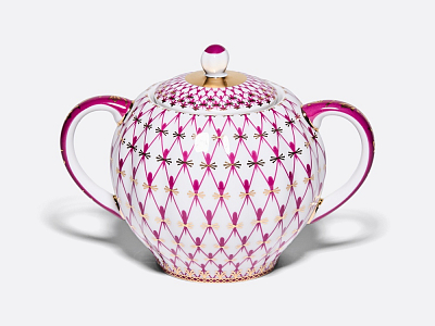 Сахарница форма Тюльпан рисунок Сетка-Блюз арт. 80.86208.00.1