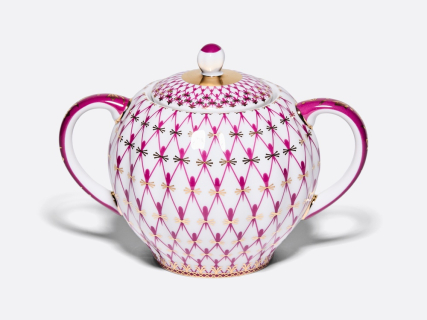 Сахарница форма Тюльпан рисунок Сетка-Блюз арт. 80.86208.00.1, 