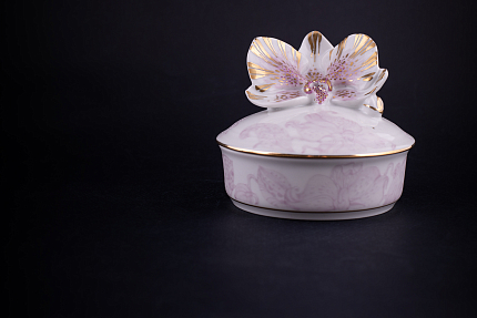 Шкатулка Тигровая орхидея, форма Круглая Орхидея, арт 60.21770.00.1