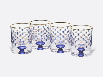 Набор из 4-х стаканов для виски 220 мл Кобальтовая сетка арт. 14.11003.07, 
