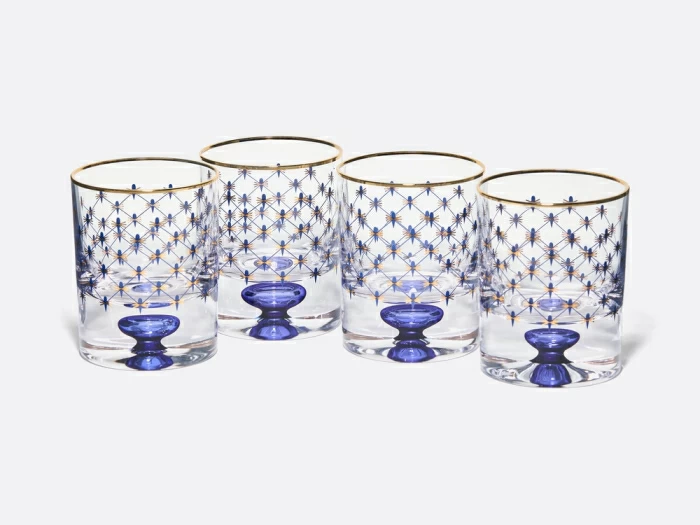 Набор из 4-х стаканов для виски 220 мл Кобальтовая сетка арт. 14.11003.07, 
