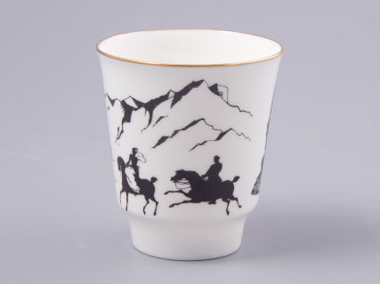 Чашка с блюдцем 165 мл форма Майская рисунок Русские писатели Лермонтов, арт. 81.31746.00.1, 