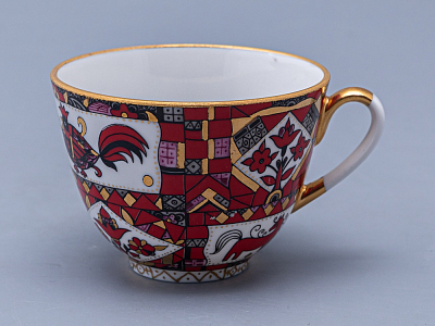 Чашка с блюдцем чайная 250 мл форма Весенняя рисунок Красный конь арт. 81.15308.00.1