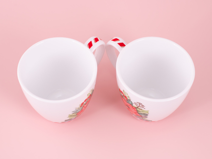 Набор бокалов с блюдцем 2шт форма Весна, рисунок Зимняя история (розовый) арт. 81.11374.00.1, 