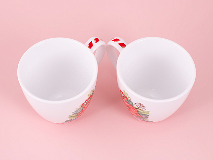 Набор бокалов с блюдцем 2шт форма Весна, рисунок Зимняя история (розовый) арт. 81.11374.00.1