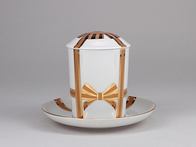 Бокал с блюдцем и с крышкой форма Снежное утро рисунок Подарок арт. 81.19995.00.1