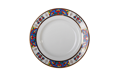 Тарелка мелкая 180 мм форма Гладкая рисунок Народные узоры арт. 80.60807.00.1