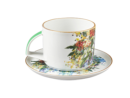 Чашка с блюдцем чайная форма Баланс рисунок Весенний букет/Spring Bouquet арт. 81.29232.00.1